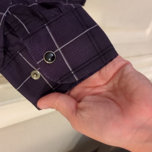 Vintage Panhandle | Long Sleeve Button Down | Purple | Black Pearl Snaps | EUC - Picture 5 of 6